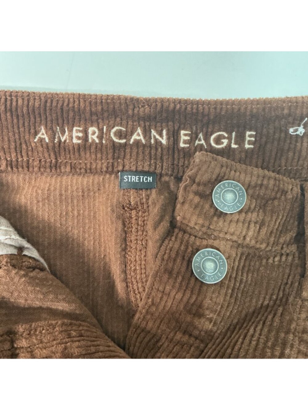 American Eagle Women's Brown Corduroy Super High-Rise Mini Skirt Size 4 - Picture 4 of 8
